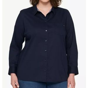 NWT Tommy Hilfiger 3X Plus Size Heritage Cotton Utility Roll-Tab Shirt